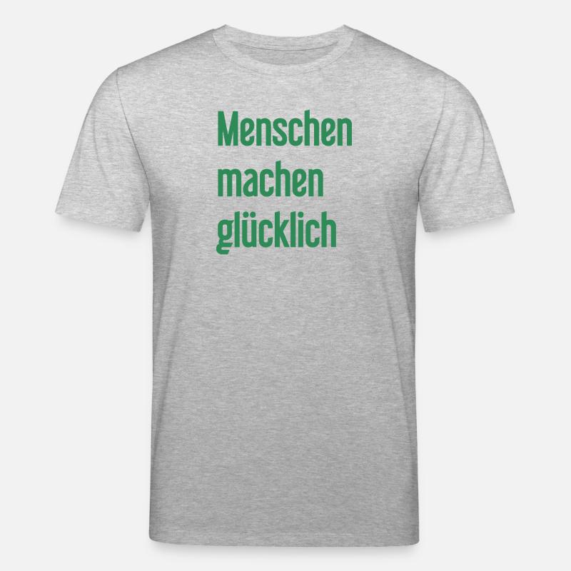 Menschen machen glücklich – Positives Statement - Stanley/Stella Unisex Bio-T-Shirt CREATOR  - Grau meliert