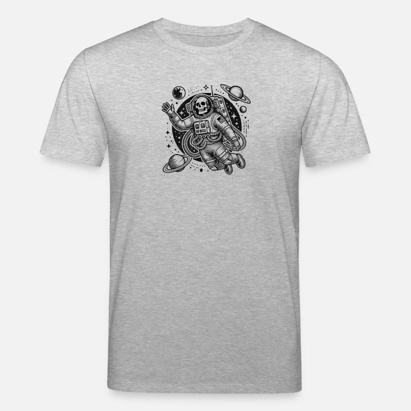 Astronaute squelette flottant dans l’espace - T-shirt bio CREATOR Stanley/Stella Unisexe - gris chiné