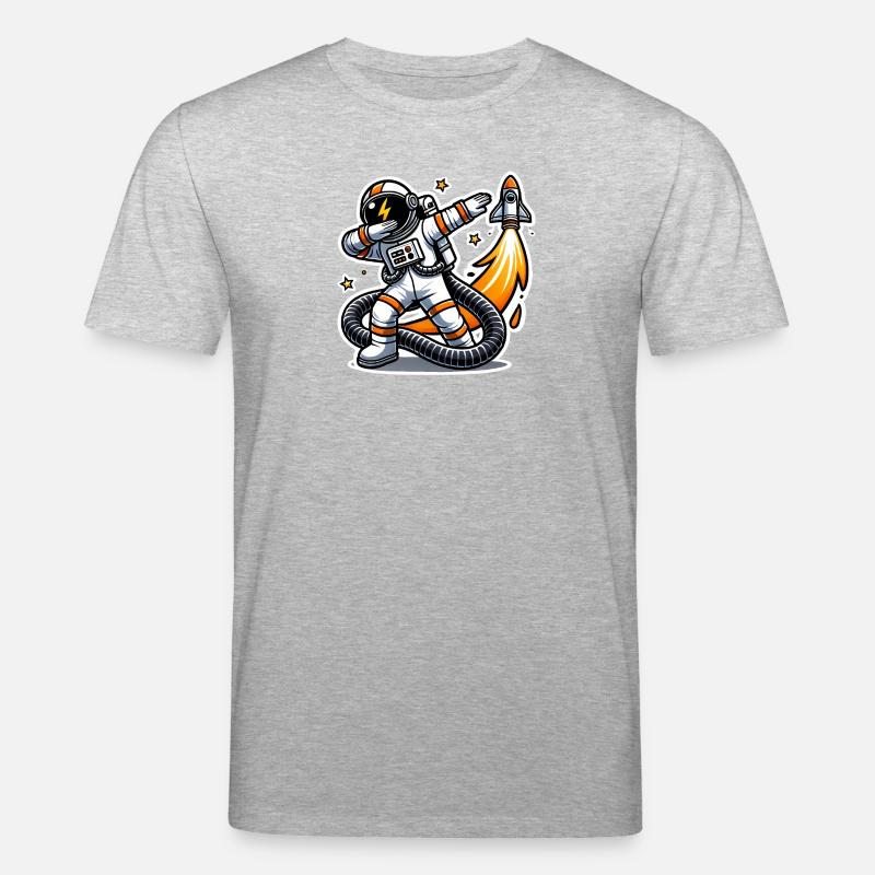 Lustiges Dabbing Astronaut Space Design - Stanley/Stella Unisex Bio-T-Shirt CREATOR  - Grau meliert