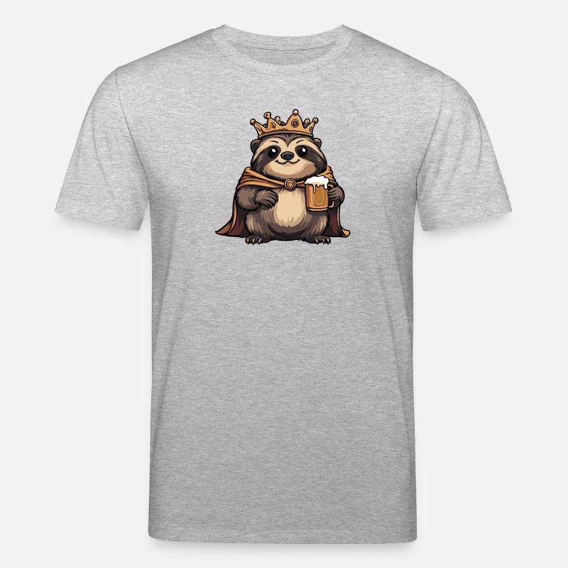 Faultier Bier Lustig - Stanley/Stella Unisex Bio-T-Shirt CREATOR  - Grau meliert