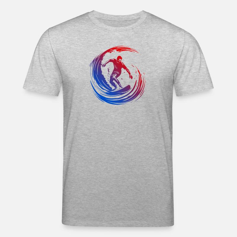 Surfer Silhouette Bunt - Stanley/Stella Unisex Bio-T-Shirt CREATOR  - Grau meliert