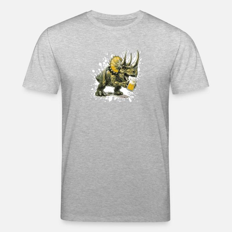 Dinosaurier triceratops Bier - Stanley/Stella Unisex Bio-T-Shirt CREATOR  - Grau meliert