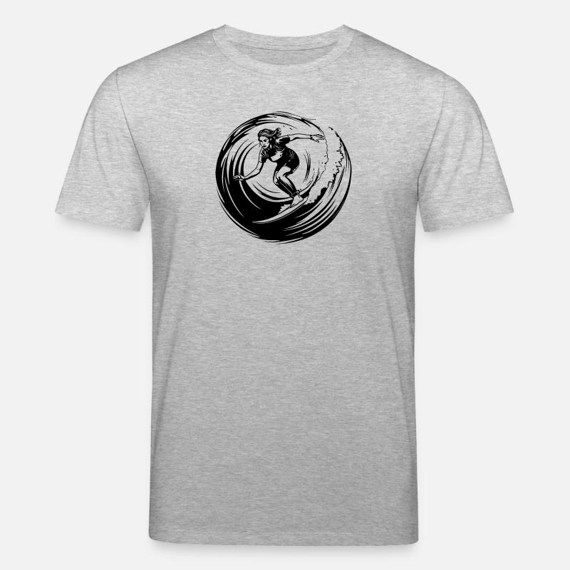 Silhouette de surfeur Surf - T-shirt bio CREATOR Stanley/Stella Unisexe - gris chiné