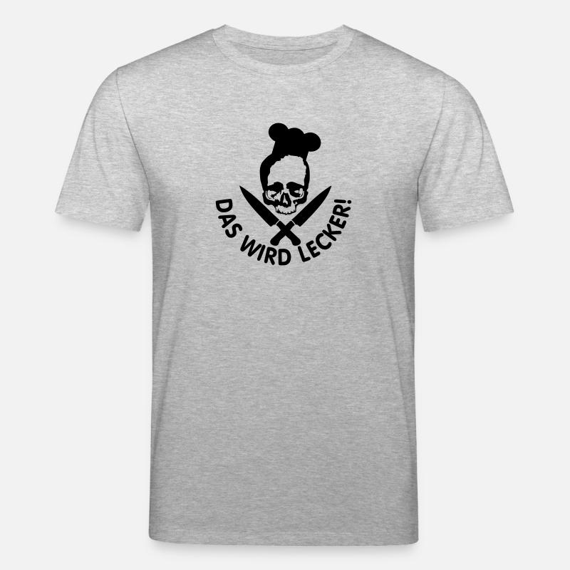 lecker kochen / kochen / lecker / skull - Stanley/Stella Unisex Bio-T-Shirt CREATOR  - Grau meliert