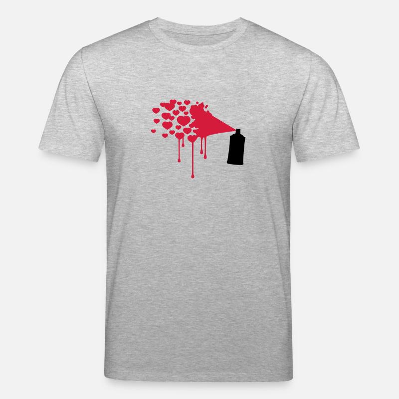 Herz Graffiti - Stanley/Stella Unisex Bio-T-Shirt CREATOR  - Grau meliert