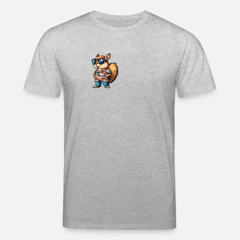 Eichhörnchen Comic Cool Sommer - Stanley/Stella Unisex Bio-T-Shirt CREATOR  - Grau meliert