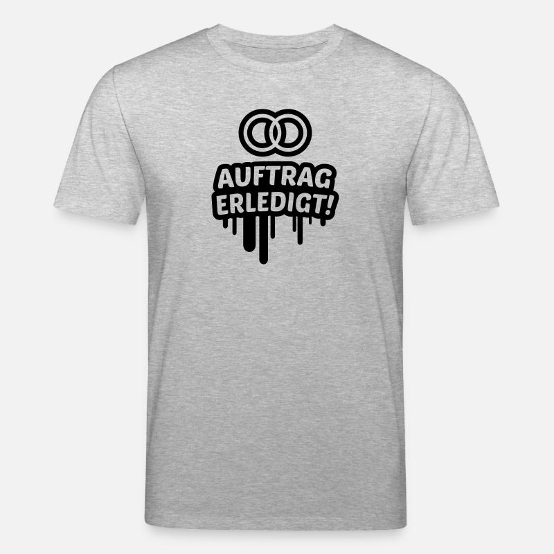 Auftrag erledigt, ehe, hochzeit 1c - Stanley/Stella Unisex Bio-T-Shirt CREATOR  - Grau meliert