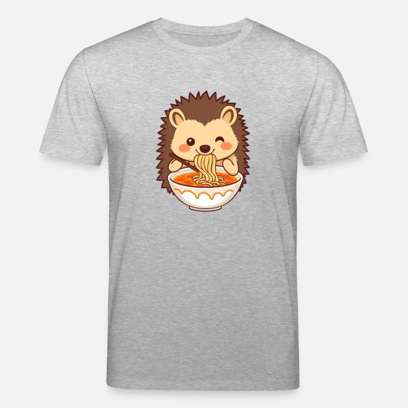 Ein süßer Igel mag Nudelsuppe - Stanley/Stella Unisex Bio-T-Shirt CREATOR  - Grau meliert
