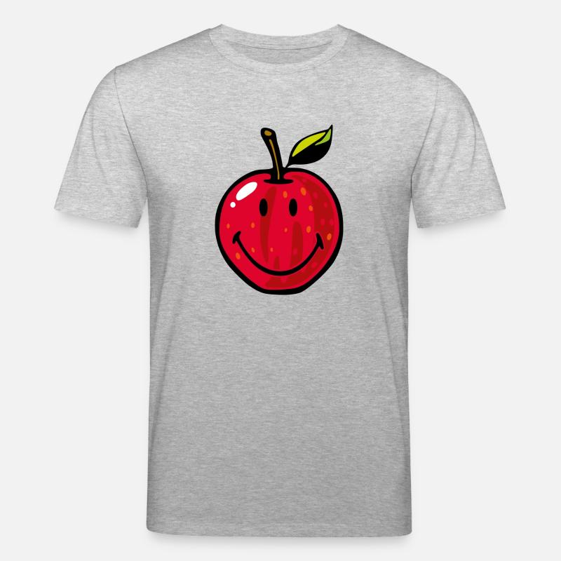 Smiley Red Apple - Stanley/Stella Unisex Bio-T-Shirt CREATOR  - Grau meliert