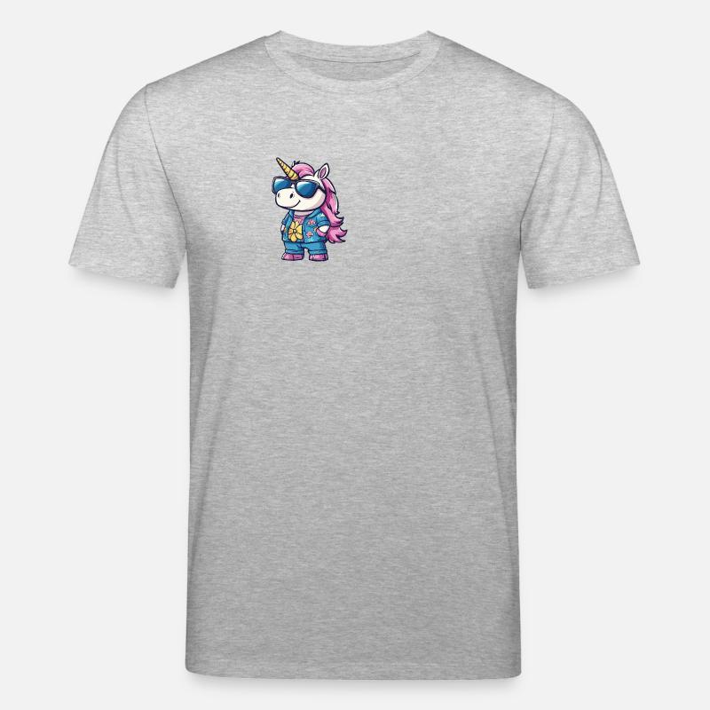 Einhorn Cool Sommer - Stanley/Stella Unisex Bio-T-Shirt CREATOR  - Grau meliert