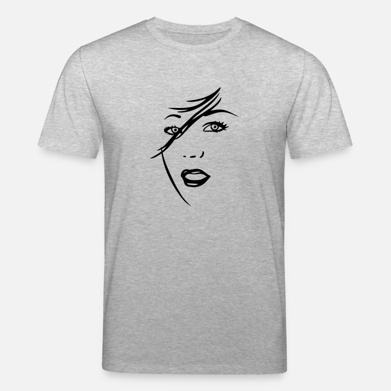 frau_gesicht - Stanley/Stella Unisex Bio-T-Shirt CREATOR  - Grau meliert