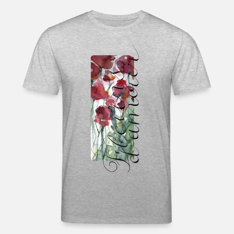 Saint-Valentin / Amour / Fleurs / Fleurs_d_amour - T-shirt bio CREATOR Stanley/Stella Unisexe - gris chiné