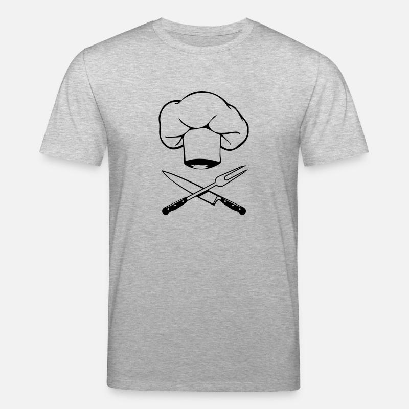 cuisinier design couteau fourchette de chapeau de - T-shirt bio CREATOR Stanley/Stella Unisexe - gris chiné