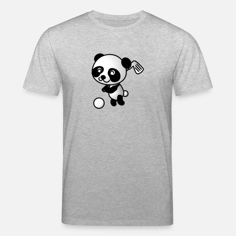Golf Panda Golfbär Golfprofi - Stanley/Stella Unisex Bio-T-Shirt CREATOR  - Grau meliert