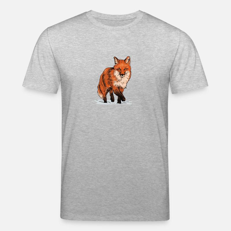 Fuchs in Wildbahn - Stanley/Stella Unisex Bio-T-Shirt CREATOR  - Grau meliert