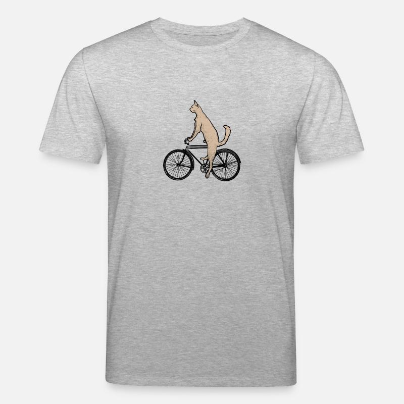 Chat sur le vélo - T-shirt bio CREATOR Stanley/Stella Unisexe - gris chiné