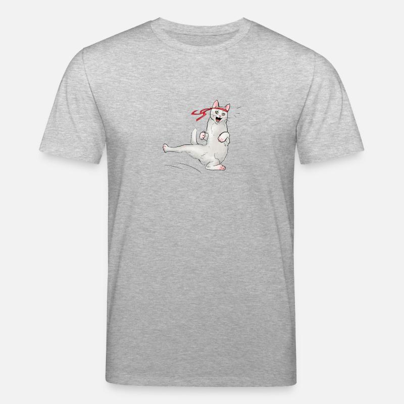 Chat au karaté - T-shirt bio CREATOR Stanley/Stella Unisexe - gris chiné