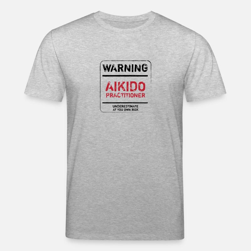 WARNING AIKIDO PRACTITIONER - AIKIDO T-Shirt - Stanley/Stella Unisex Bio-T-Shirt CREATOR - Grau meliert