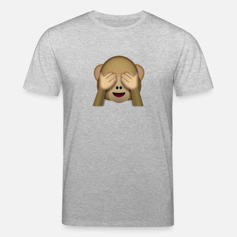 Monkey Face Emoi - Stanley/Stella CREATOR Unisex Organic T-Shirt - heather grey