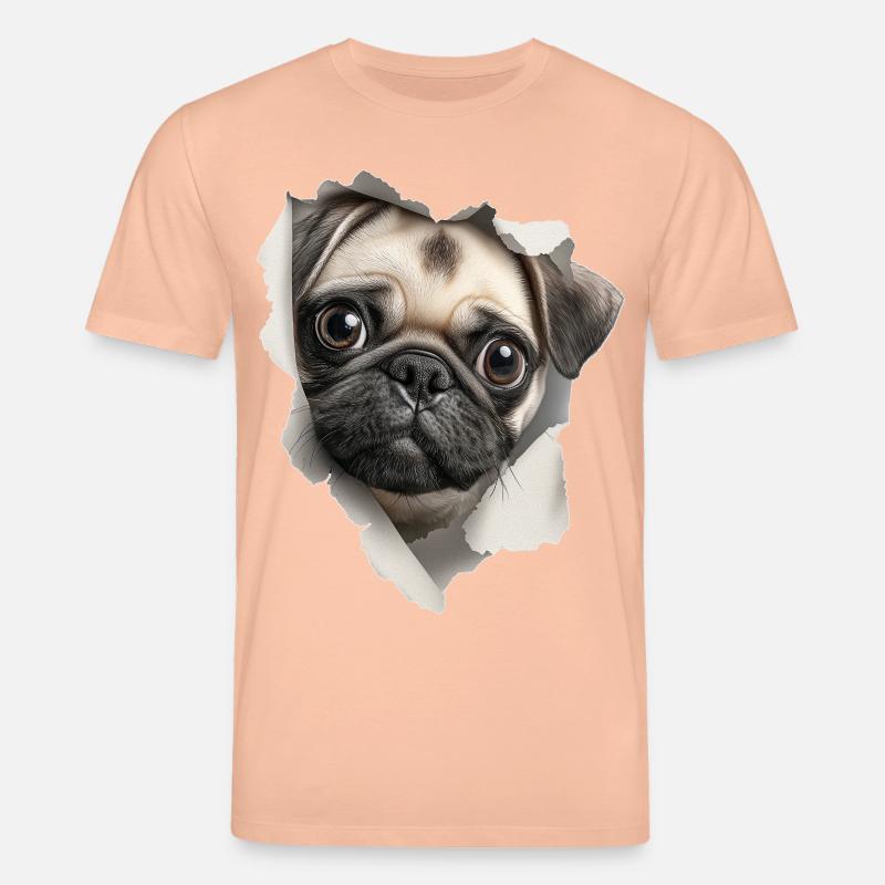 Mops - Ekologiczna koszulka typu unisex Stanley/Stella CREATOR  - brzoskwiniowy