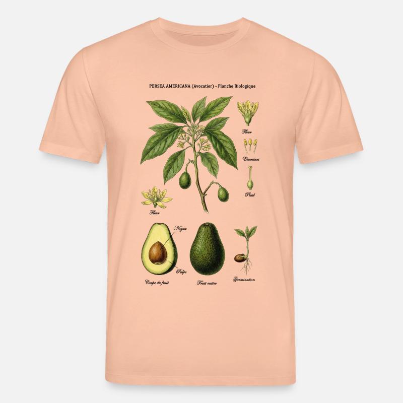 Botanical Board Avocado Tree Naturstudie - Stanley/Stella Unisex Bio-T-Shirt CREATOR  - Pfirsich