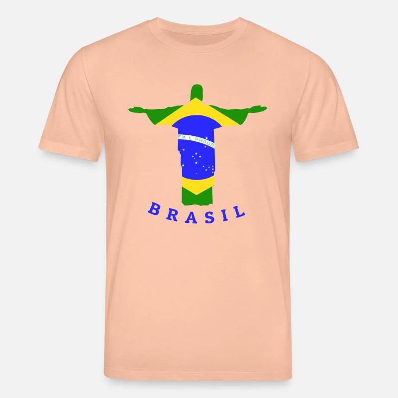 Statue de drapeau du Brésil - T-shirt bio CREATOR Stanley/Stella Unisexe - pêche