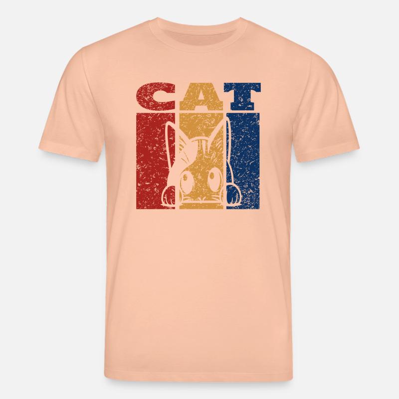 Spähende Katze Retro Design - Stanley/Stella Unisex Bio-T-Shirt CREATOR  - Pfirsich