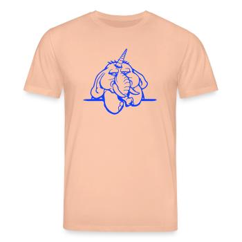 Unicorn, elephant, bad-tempered, angry, sad - Stanley/Stella CREATOR Unisex Organic T-Shirt - peach - Front - Alina (178cm) & Michal (187cm)