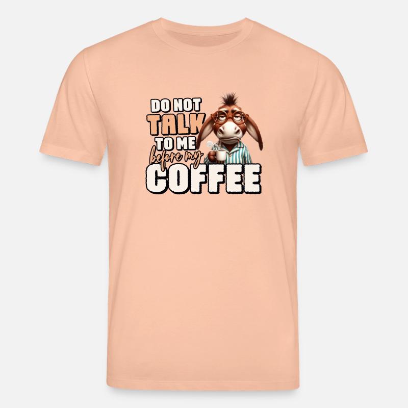 Mürrischer Esel mit Kaffee - Stanley/Stella Unisex Bio-T-Shirt CREATOR  - Pfirsich
