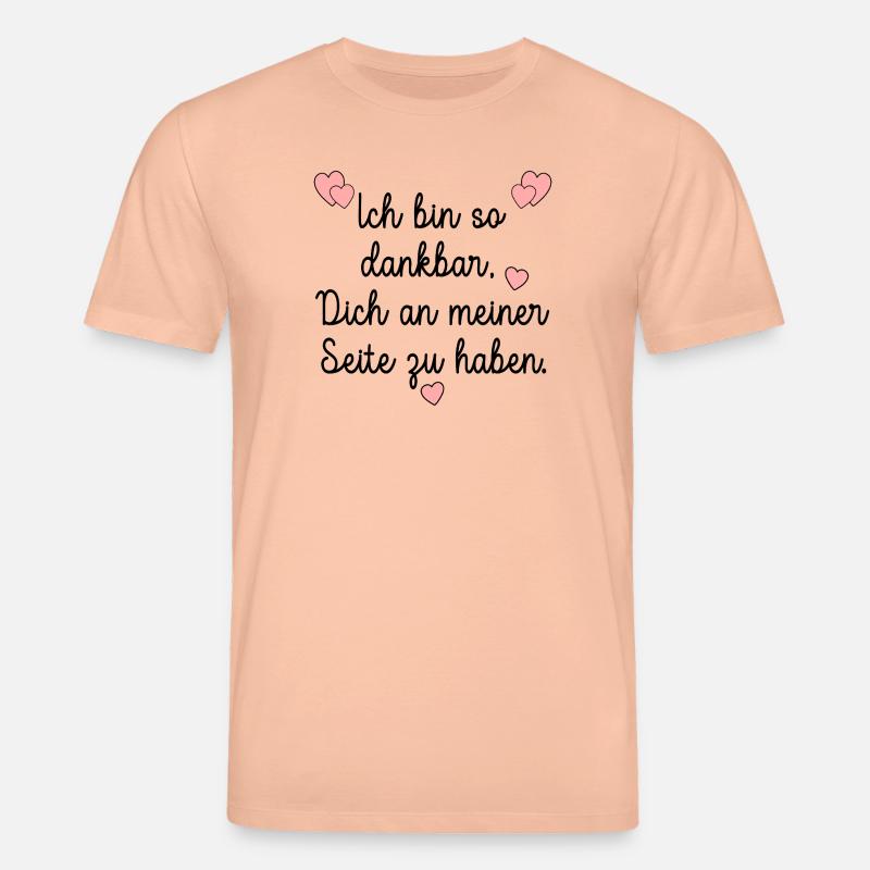 DANKBARKEIT WERTSCHÄTZUNG HERZ - Stanley/Stella Unisex Bio-T-Shirt CREATOR  - Pfirsich