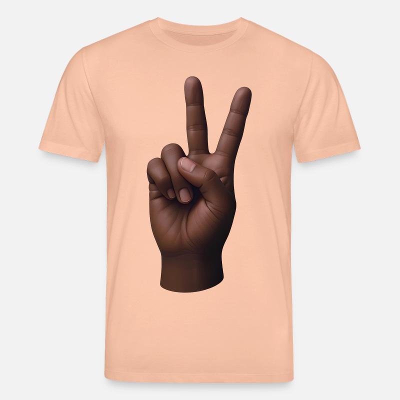 PEACE HAND #3 – Frieden & Liebe - Stanley/Stella Unisex Bio-T-Shirt CREATOR - Pfirsich