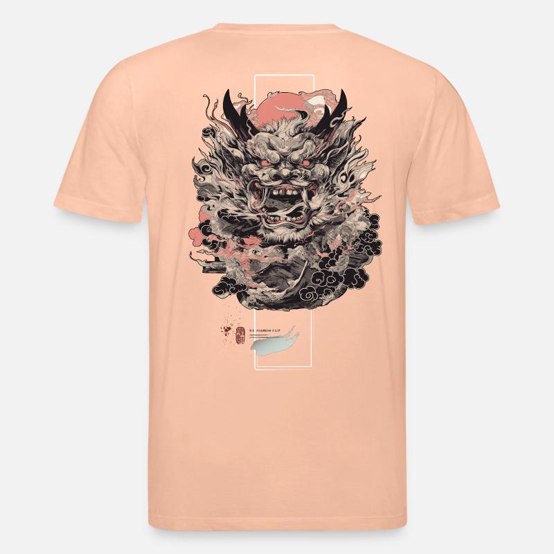 Oni Rising - Japan Maske Samurai - Stanley/Stella Unisex Bio-T-Shirt CREATOR  - Pfirsich