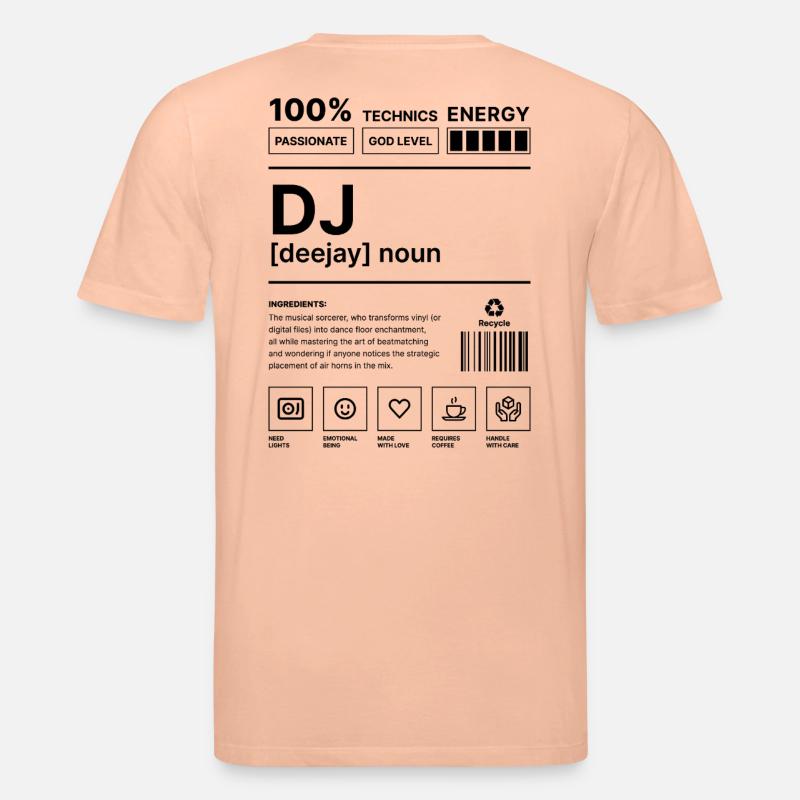 DJ Vibes Black - Stanley/Stella Unisex Bio-T-Shirt CREATOR  - Pfirsich