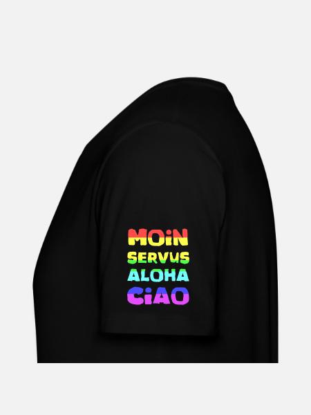Rainbow lettering Aloha Ciao - Stanley/Stella CREATOR Unisex Organic T-Shirt - black