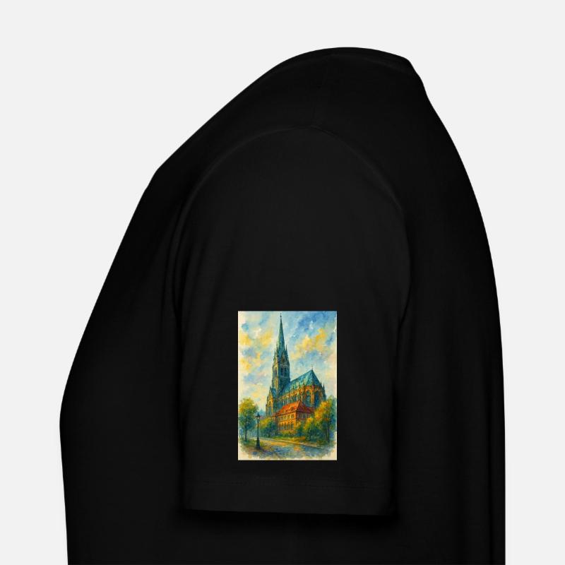Gothische Kirche im impressionistischen Stil - Stanley/Stella Unisex Bio-T-Shirt CREATOR  - Schwarz
