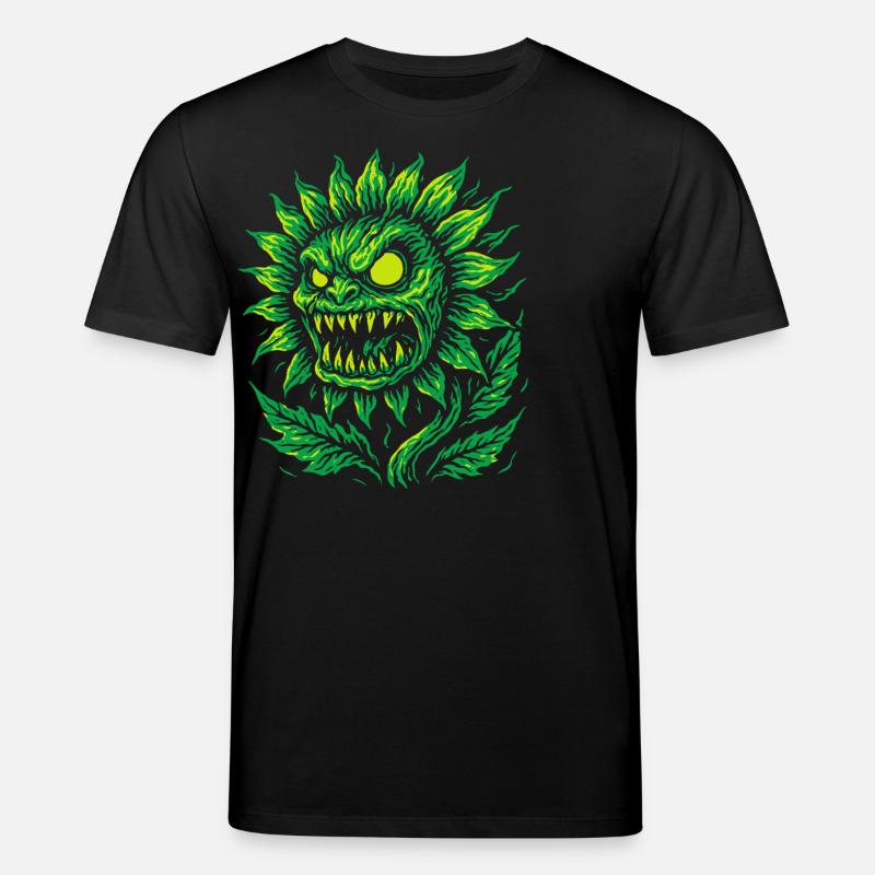 Dämonische Sonnenblume im Neonstil - Stanley/Stella Unisex Bio-T-Shirt CREATOR  - Schwarz