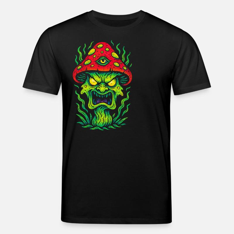 Psycho Toadstool with Third Eye - Stanley/Stella CREATOR Unisex Organic T-Shirt - black