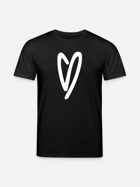 Heart Sketch Minimal Style - Stanley/Stella CREATOR Unisex Organic T-Shirt - black