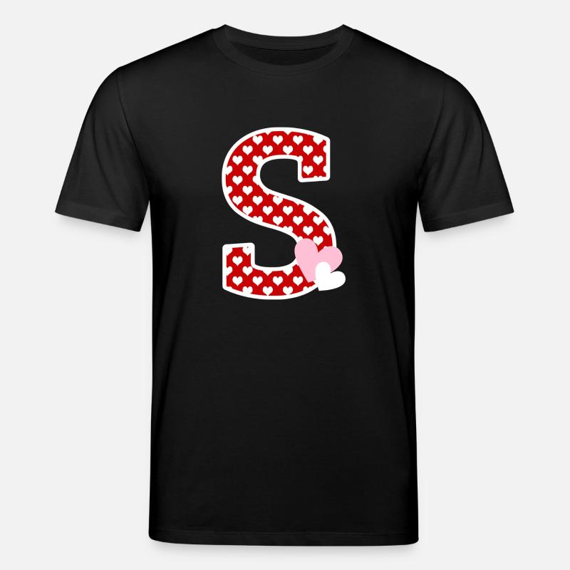 Buchstabe S Herz - Stanley/Stella Unisex Bio-T-Shirt CREATOR - Schwarz
