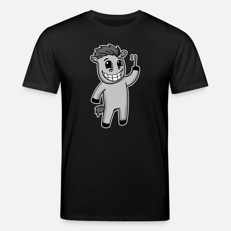 Cheval avec brosse à dents - T-shirt bio CREATOR Stanley/Stella Unisexe - noir
