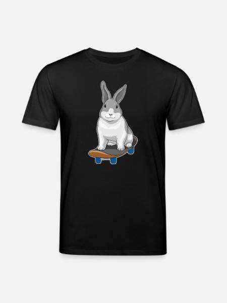Rabbit Skater Skateboard - Stanley/Stella CREATOR Unisex Organic T-Shirt - black