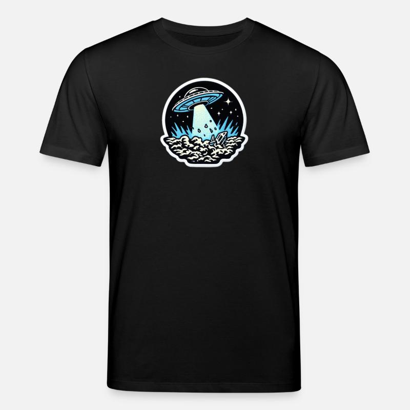 UFO-Lichtstrahl Patch - Stanley/Stella Unisex Bio-T-Shirt CREATOR  - Schwarz