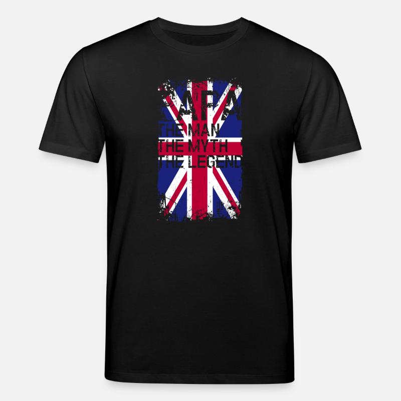 Grunge Union Jack Text Tee - Stanley/Stella Unisex Bio-T-Shirt CREATOR  - Schwarz