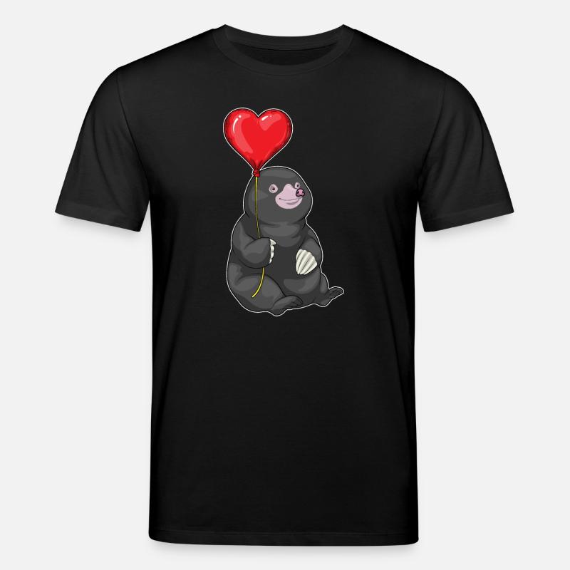 Maulwurf Herz Luftballon - Stanley/Stella Unisex Bio-T-Shirt CREATOR  - Schwarz