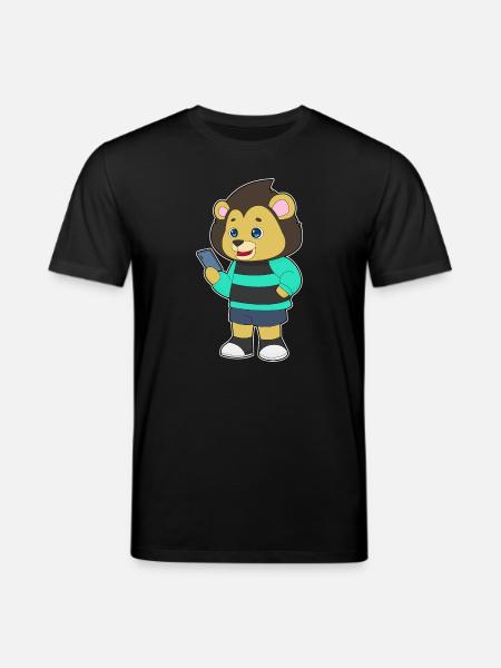 Lion Smartphone - Stanley/Stella CREATOR Unisex Organic T-Shirt - black