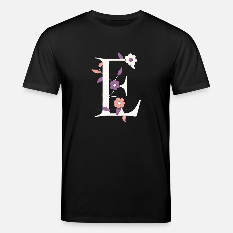 Lettre E Monogramme Rétro - T-shirt bio CREATOR Stanley/Stella Unisexe - noir