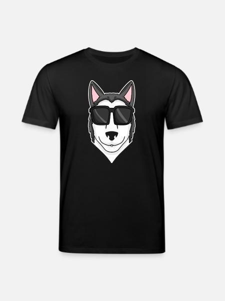 Siberian Husky dog with sunglasses - Stanley/Stella CREATOR Unisex Organic T-Shirt - black