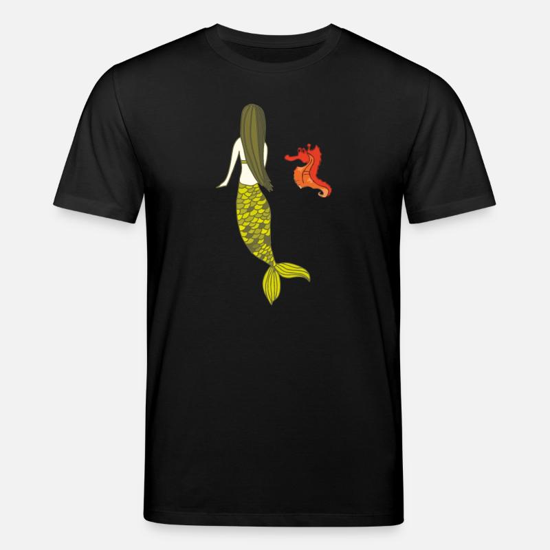 Date de sirène avec hippocampe - T-shirt bio CREATOR Stanley/Stella Unisexe - noir