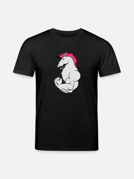 bodybuilding_einhorn_02 - Stanley/Stella Unisex Bio-T-Shirt CREATOR  - Schwarz