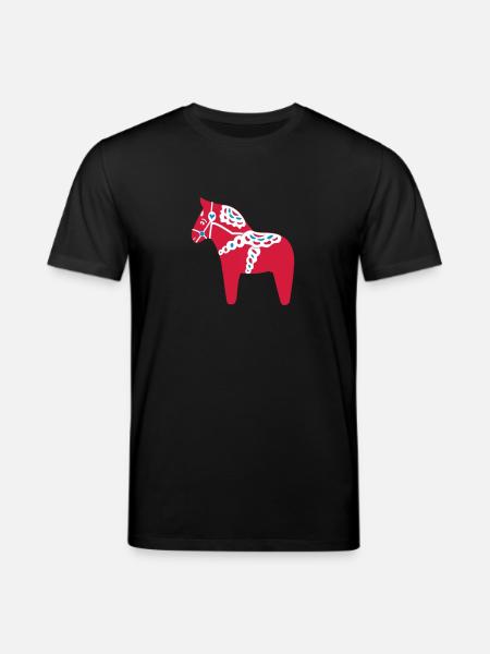 Dala Pferd rot - Stanley/Stella Unisex Bio-T-Shirt CREATOR  - Schwarz